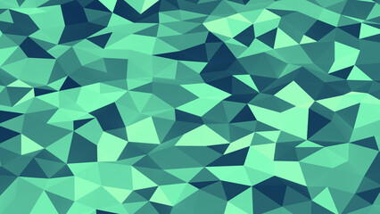 Fototapeta na wymiar Green Triangles, Abstract 3D Background