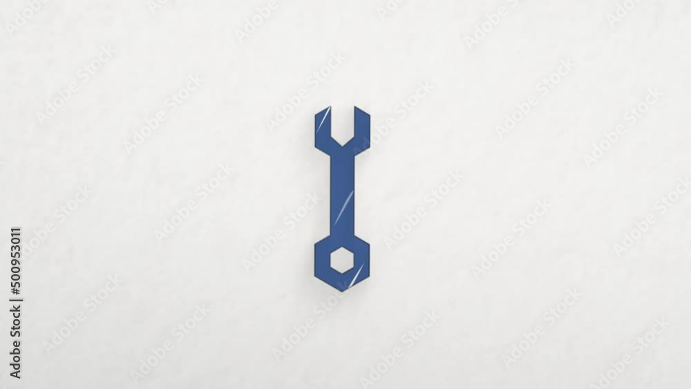 Poster Wrench icon with color drawing effect. Doodle animation. 4K
