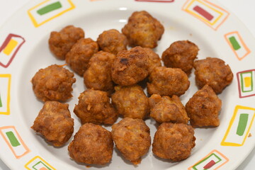 meatballs,chiftele, on a  white plate