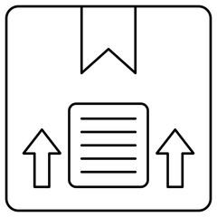 A linear design icon of parcel