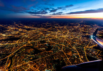 Aerial View of Moscow Russia from the plane