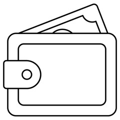 Notecase icon, vector design of wallet