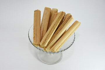 waffles with tube-shaped cream