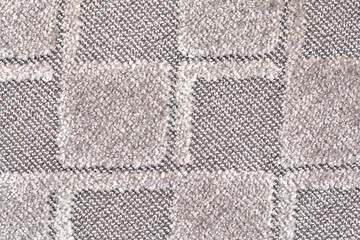 Geometric pattern gray fabric. Furniture jacquard fabric with geometric pattern.