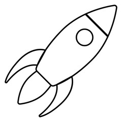 A linear design icon of rocket