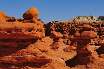Fototapeta na wymiar The bizarre sandstone formations of the Goblin Valley State Park, Utah, Southwest USA