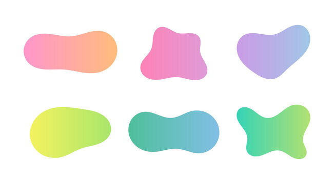 Abstract shapes amoeaba liquid colorful banners set.