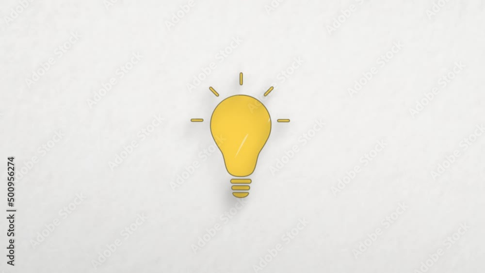 Aufkleber light lamp icon with color drawing effect. doodle animation. 4k