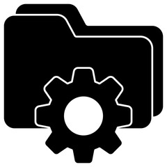 Conceptual solid design icon of folder management