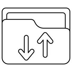 Unique design icon of folder transfer