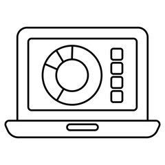 A premium download icon of online data analytics