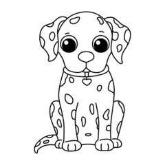 Vector illustration dog isolated on white background. For kids coloring book