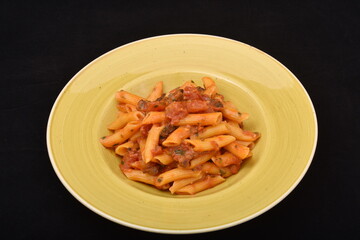 Italian penne pasta with tomato sauce