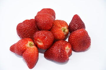 Pile Of Freshly Washed Strawberries.