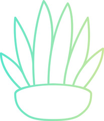 Cactus outline gradient icon