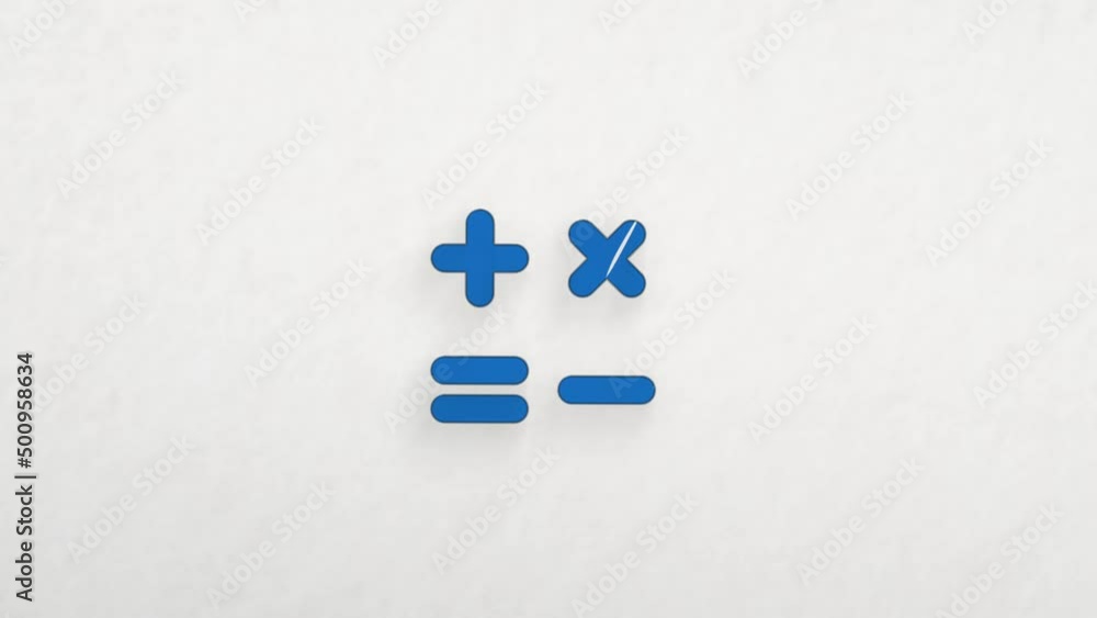 Aufkleber Calculator icon with color drawing effect. Doodle animation. 4K