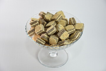 cocoa wafers on a plate
