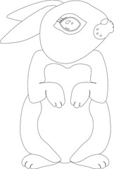 Set of cartoon rabbits vector clipart