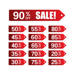 Red Sales promotion Vector Sign