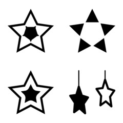 Stars Flat Icon Set Isolated On White Background
