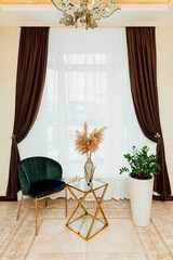 curtain fabric brown curtains in the interior