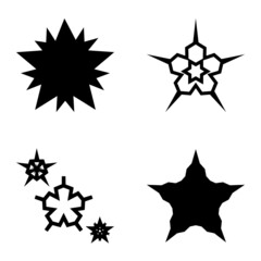 Wavestar Flat Icon Set Isolated On White Background