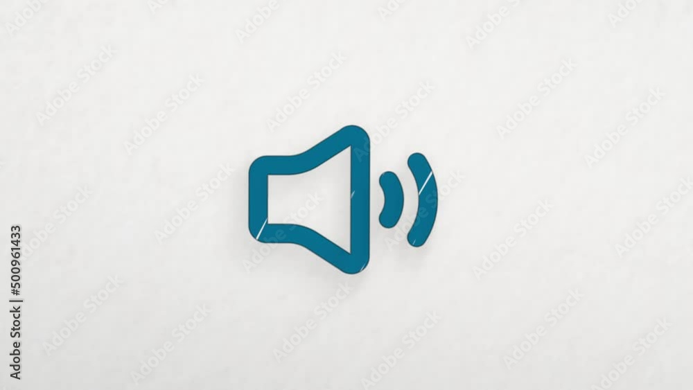 Aufkleber speaker volume icon with color drawing effect. doodle animation. 4k