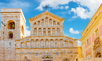 Fototapeta na wymiar Panoramic view of the Cattedrale di Santa Maria in Cagliari - the capital of the Italian island of Sardinia