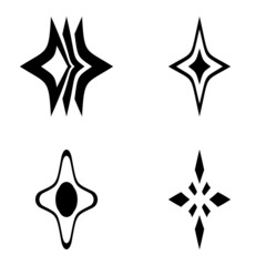 Rhombic_star3 Flat Icon Set Isolated On White Background