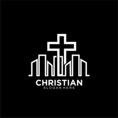 Cross logo or icon design for christian community