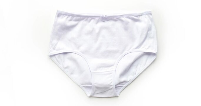 Various black and white women's underpants on a white background. 4K stop motion animation