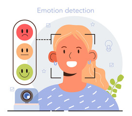 Interactive communication concept. Artificial intelligence identify human