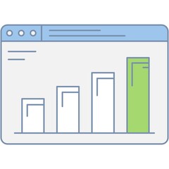 Sales increase in graph and chart icon vector