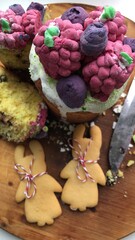 Easter cake with marshmallows and gingerbread