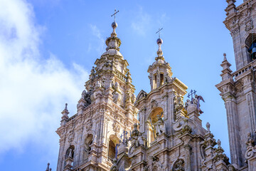 Fototapeta na wymiar Santiago de Compostela Cathedral, is one of the main pilgrimage destinations in Europe.