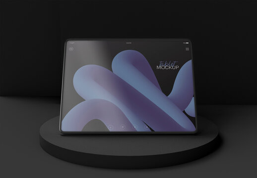 3D Front View of Tablet Mockup