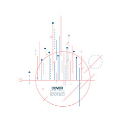 Modern geometric lines and circles abstract connection. Vector communication structure for biology and data design