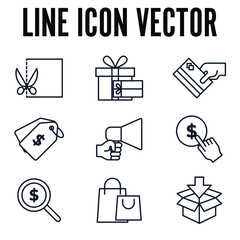 E-commerce set icon symbol template for graphic and web design collection logo vector illustration