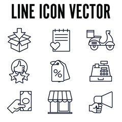 E-commerce set icon symbol template for graphic and web design collection logo vector illustration