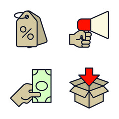 E-commerce set icon symbol template for graphic and web design collection logo vector illustration