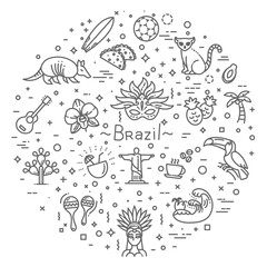 Brazil banner. Flat illustration