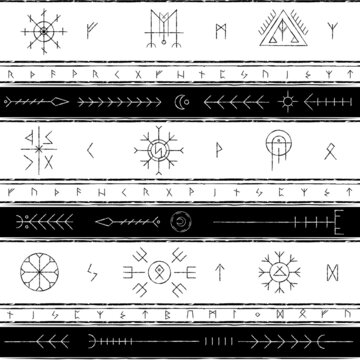 Nordic monochrome seamless pattern.