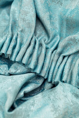 curtain fabric turquoise color texture