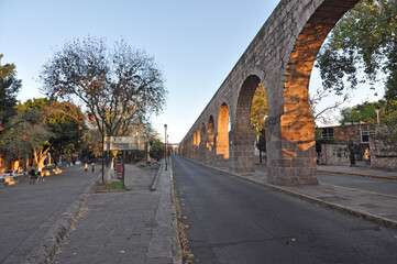 Fototapeta na wymiar Morelia, Mexico, old viaduct.