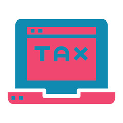 laptop tax icon vector illustration