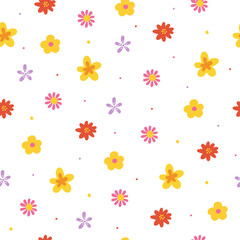 Garden flower, plants ,botanical ,seamless pattern vector design on white background color