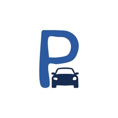 Car parking icon isolated on white background