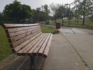 An Empty Bench in Park Edith Wolfson, Tel Aviv, Israel