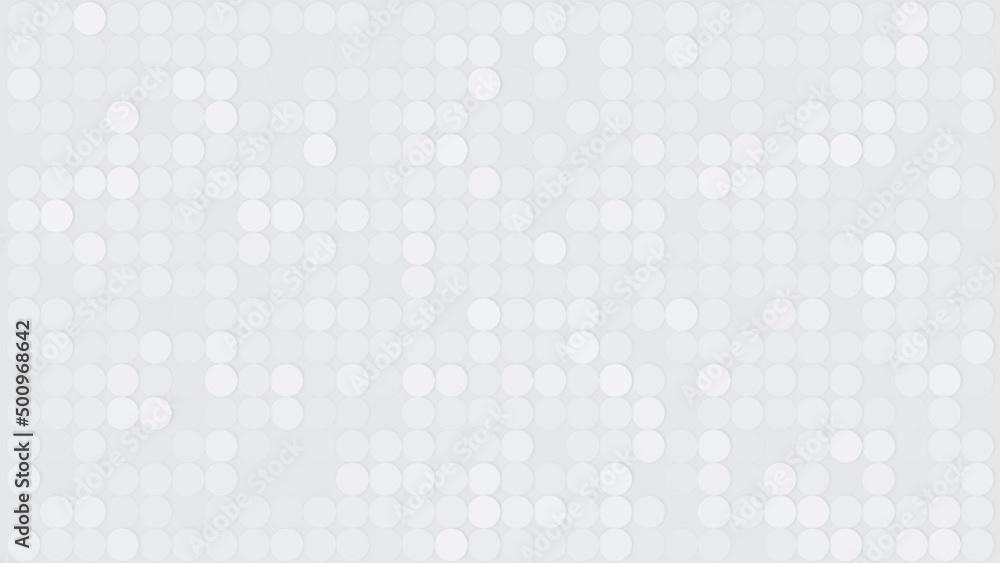 Poster Abstract Hexagon Geometric Surface Loop. Clean minimal hexagonal grid pattern, random waving motion background canvas in pure wall architectural white