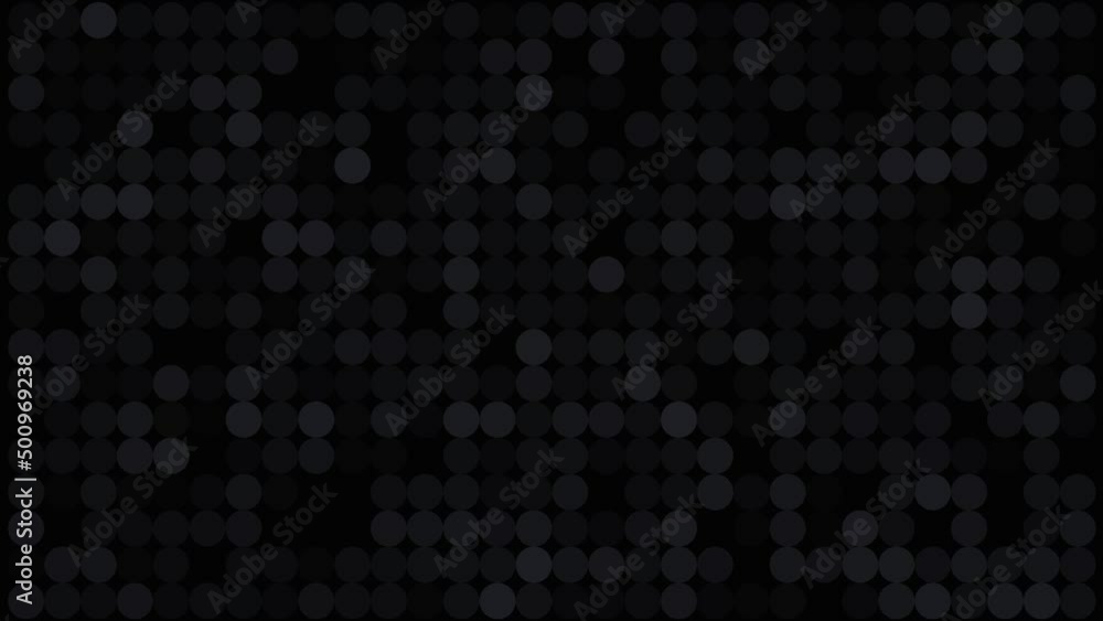 Poster Abstract Hexagon Geometric Surface Loop. Clean minimal hexagonal grid pattern, random waving motion background canvas in pure wall architectural black